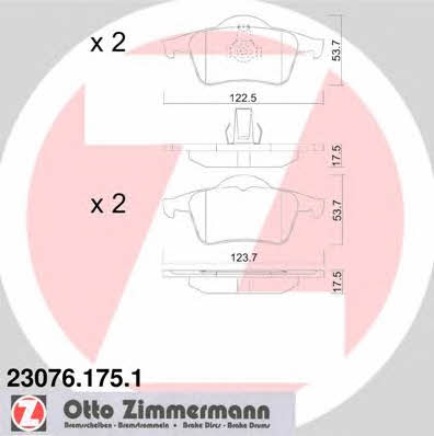 Otto Zimmermann 23076.175.1 Brake Pad Set, disc brake 230761751: Buy near me in Poland at 2407.PL - Good price!