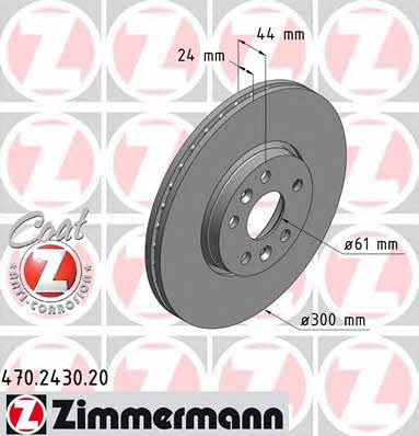 Otto Zimmermann 470.2430.20 Front brake disc ventilated 470243020: Buy near me in Poland at 2407.PL - Good price!