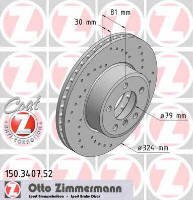 Otto Zimmermann 150.3407.52 Innenbelüftete Bremsscheibe vorne 150340752: Kaufen Sie zu einem guten Preis in Polen bei 2407.PL!