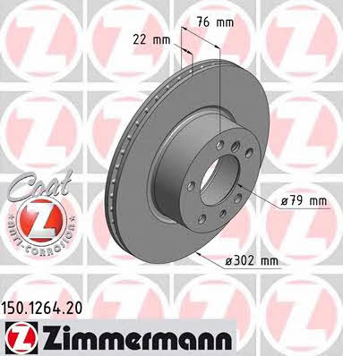 Otto Zimmermann 150.1264.20 Front brake disc ventilated 150126420: Buy near me in Poland at 2407.PL - Good price!