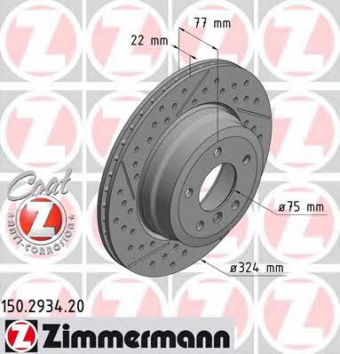 Otto Zimmermann 150.2934.20 Brake disc 150293420: Buy near me in Poland at 2407.PL - Good price!