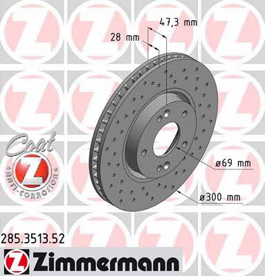 Otto Zimmermann 285.3513.52 Brake disc 285351352: Buy near me in Poland at 2407.PL - Good price!