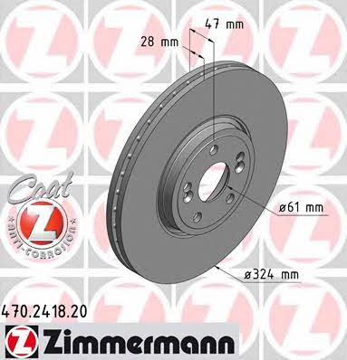 Otto Zimmermann 470.2418.20 Brake disc 470241820: Buy near me in Poland at 2407.PL - Good price!