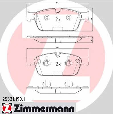 Otto Zimmermann 25531.190.1 Brake Pad Set, disc brake 255311901: Buy near me in Poland at 2407.PL - Good price!