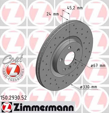 Otto Zimmermann 150.2930.52 Front brake disc ventilated 150293052: Buy near me in Poland at 2407.PL - Good price!