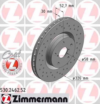 Otto Zimmermann 530.2462.52 Brake disc 530246252: Buy near me in Poland at 2407.PL - Good price!