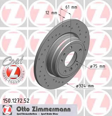 Otto Zimmermann 150.1272.52 Tarcza hamulcowa tylna, niewentylowana 150127252: Dobra cena w Polsce na 2407.PL - Kup Teraz!
