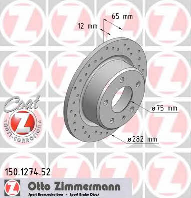 Otto Zimmermann 150.1274.52 Tarcza hamulcowa 150127452: Dobra cena w Polsce na 2407.PL - Kup Teraz!