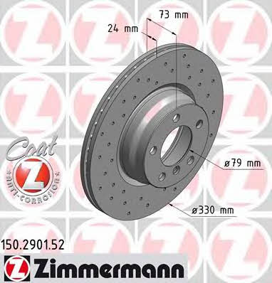 Otto Zimmermann 150.2901.52 Тормозной диск передний вентилируемый 150290152: Отличная цена - Купить в Польше на 2407.PL!