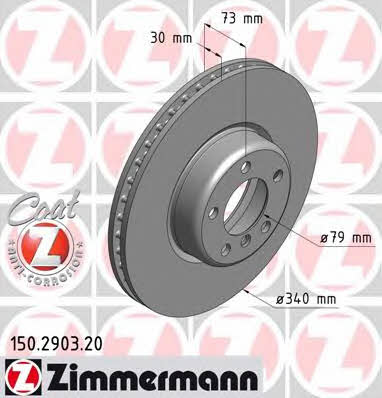 Otto Zimmermann 150.2903.20 Front brake disc ventilated 150290320: Buy near me in Poland at 2407.PL - Good price!