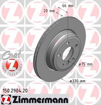 Otto Zimmermann 150.2904.20 Тормозной диск задний вентилируемый 150290420: Отличная цена - Купить в Польше на 2407.PL!