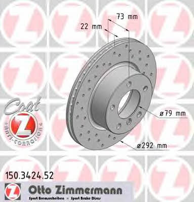 Otto Zimmermann 150.3424.52 Диск гальмівний 150342452: Приваблива ціна - Купити у Польщі на 2407.PL!