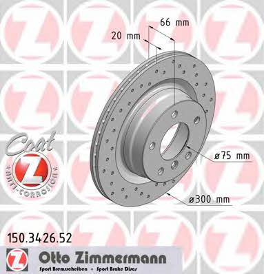 Otto Zimmermann 150.3426.52 Тормозной диск задний вентилируемый 150342652: Отличная цена - Купить в Польше на 2407.PL!