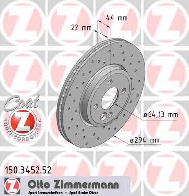 Otto Zimmermann 150.3452.52 Tarcza hamulcowa 150345252: Dobra cena w Polsce na 2407.PL - Kup Teraz!