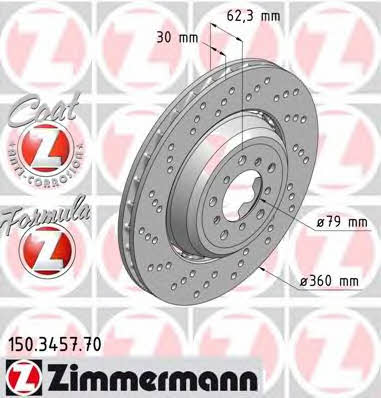 Otto Zimmermann 150.3457.70 Тормозной диск передний вентилируемый 150345770: Отличная цена - Купить в Польше на 2407.PL!