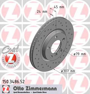 Otto Zimmermann 150.3486.52 Диск тормозной 150348652: Отличная цена - Купить в Польше на 2407.PL!