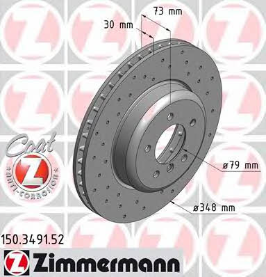 Otto Zimmermann 150.3491.52 Brake disc 150349152: Buy near me at 2407.PL in Poland at an Affordable price!