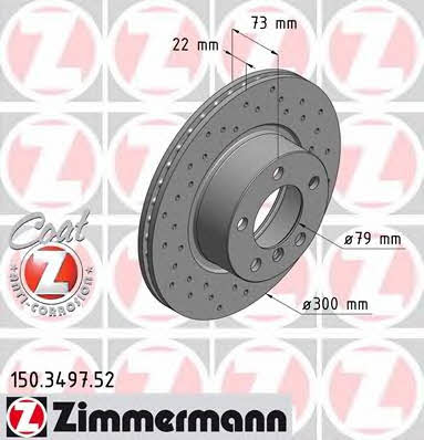 Otto Zimmermann 150.3497.52 Front brake disc ventilated 150349752: Buy near me in Poland at 2407.PL - Good price!