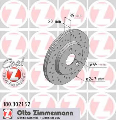 Otto Zimmermann 180.3021.52 Brake disc 180302152: Buy near me in Poland at 2407.PL - Good price!