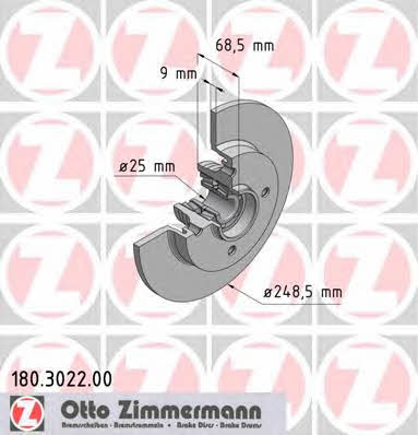 Otto Zimmermann 180.3022.00 Bremsscheibe hinten, unbelüftet 180302200: Kaufen Sie zu einem guten Preis in Polen bei 2407.PL!