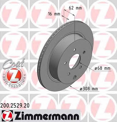 Otto Zimmermann 200.2529.20 Rear ventilated brake disc 200252920: Buy near me at 2407.PL in Poland at an Affordable price!