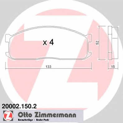 Otto Zimmermann 20002.150.2 Brake Pad Set, disc brake 200021502: Buy near me in Poland at 2407.PL - Good price!