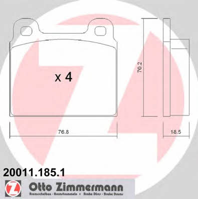 Otto Zimmermann 20011.185.1 Тормозные колодки дисковые, комплект 200111851: Отличная цена - Купить в Польше на 2407.PL!