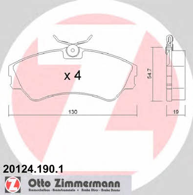 Otto Zimmermann 20124.190.1 Гальмівні колодки, комплект 201241901: Купити у Польщі - Добра ціна на 2407.PL!