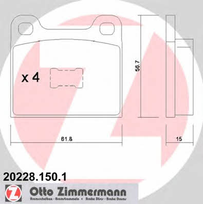 Otto Zimmermann 20228.150.1 Brake Pad Set, disc brake 202281501: Buy near me in Poland at 2407.PL - Good price!
