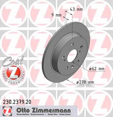 Otto Zimmermann 230.2379.20 Brake disc 230237920: Buy near me in Poland at 2407.PL - Good price!