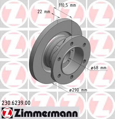 Otto Zimmermann 230.6239.00 Unventilated front brake disc 230623900: Buy near me in Poland at 2407.PL - Good price!