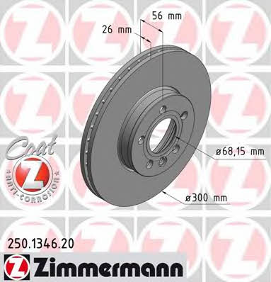 Otto Zimmermann 250.1346.20 Front brake disc ventilated 250134620: Buy near me in Poland at 2407.PL - Good price!