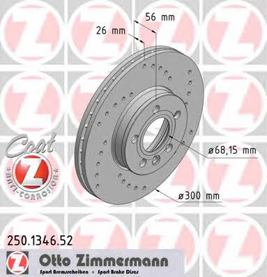Otto Zimmermann 250.1346.52 Диск гальмівний передній вентильований 250134652: Приваблива ціна - Купити у Польщі на 2407.PL!