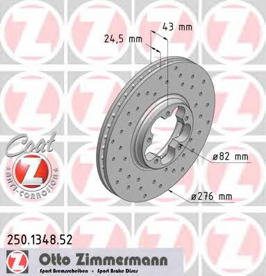Otto Zimmermann 250.1348.52 Front brake disc ventilated 250134852: Buy near me in Poland at 2407.PL - Good price!