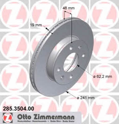 Otto Zimmermann 285.3504.00 Brake disc 285350400: Buy near me in Poland at 2407.PL - Good price!
