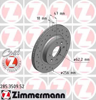 Otto Zimmermann 285.3509.52 Brake disc 285350952: Buy near me in Poland at 2407.PL - Good price!