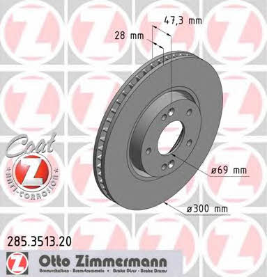 Otto Zimmermann 285.3513.20 Диск тормозной 285351320: Купить в Польше - Отличная цена на 2407.PL!
