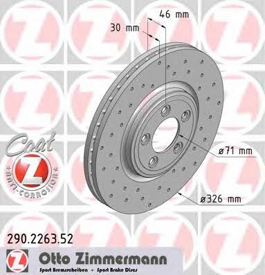 Otto Zimmermann 290.2263.52 Wentylowana przednia tarcza hamulcowa 290226352: Dobra cena w Polsce na 2407.PL - Kup Teraz!