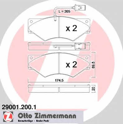 Otto Zimmermann 29001.200.1 Тормозные колодки дисковые, комплект 290012001: Отличная цена - Купить в Польше на 2407.PL!
