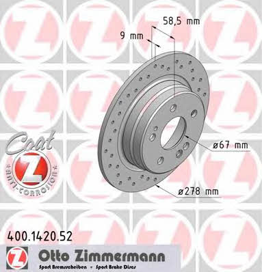Otto Zimmermann 400.1420.52 Tarcza hamulcowa 400142052: Dobra cena w Polsce na 2407.PL - Kup Teraz!