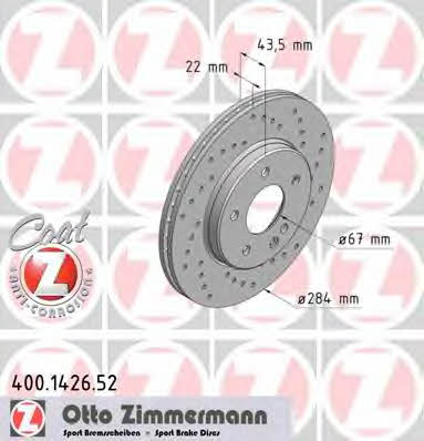 Otto Zimmermann 400.1426.52 Tarcza hamulcowa 400142652: Dobra cena w Polsce na 2407.PL - Kup Teraz!