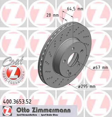 Otto Zimmermann 400.3653.52 Innenbelüftete Bremsscheibe vorne 400365352: Kaufen Sie zu einem guten Preis in Polen bei 2407.PL!
