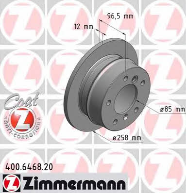Otto Zimmermann 400.6468.20 Тормозной диск задний невентилируемый 400646820: Отличная цена - Купить в Польше на 2407.PL!