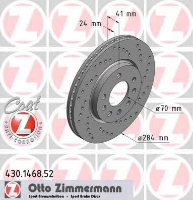 Otto Zimmermann 430.1468.52 Front brake disc ventilated 430146852: Buy near me in Poland at 2407.PL - Good price!