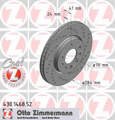 Otto Zimmermann 430.1468.52 Wentylowana przednia tarcza hamulcowa 430146852: Dobra cena w Polsce na 2407.PL - Kup Teraz!