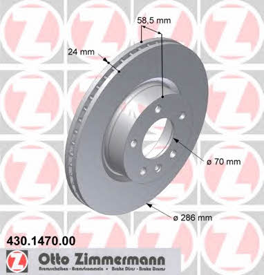 Otto Zimmermann 430.1470.00 Brake disc 430147000: Buy near me in Poland at 2407.PL - Good price!
