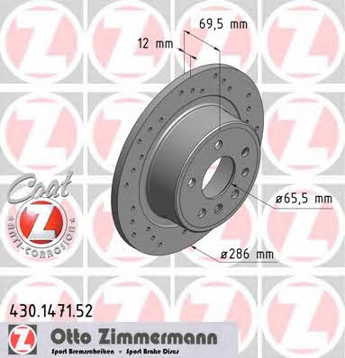 Otto Zimmermann 430.1471.52 Tarcza hamulcowa 430147152: Atrakcyjna cena w Polsce na 2407.PL - Zamów teraz!