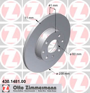 Otto Zimmermann 430.1481.00 Unventilated front brake disc 430148100: Buy near me in Poland at 2407.PL - Good price!