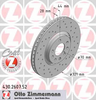 Otto Zimmermann 430.2607.52 Tarcza hamulcowa 430260752: Dobra cena w Polsce na 2407.PL - Kup Teraz!