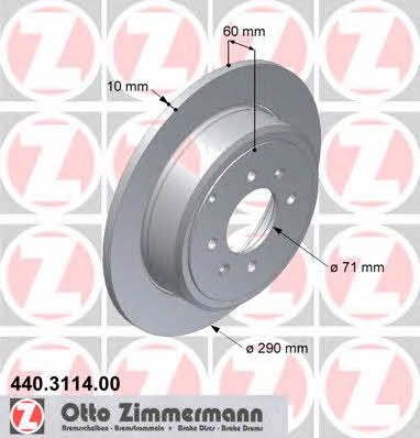 Otto Zimmermann 440.3114.00 Brake disc 440311400: Buy near me in Poland at 2407.PL - Good price!